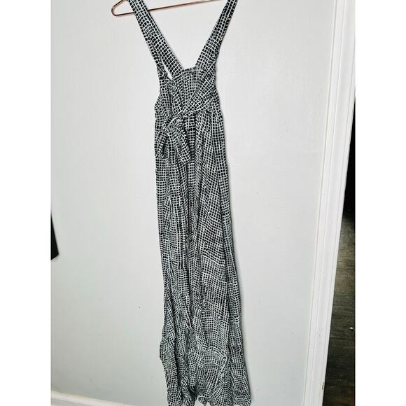 PROENZA SCHOULER WHITE LABEL Black Printed Square Neck Flou Wrap Dress Size 4 - Picture 5 of 11